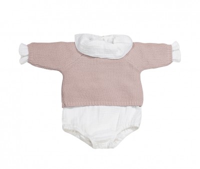 Tricot Jersey, Ranita y Body Bambula Pink