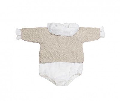 Tricot Jersey, Ranita y Body Bambula Beige