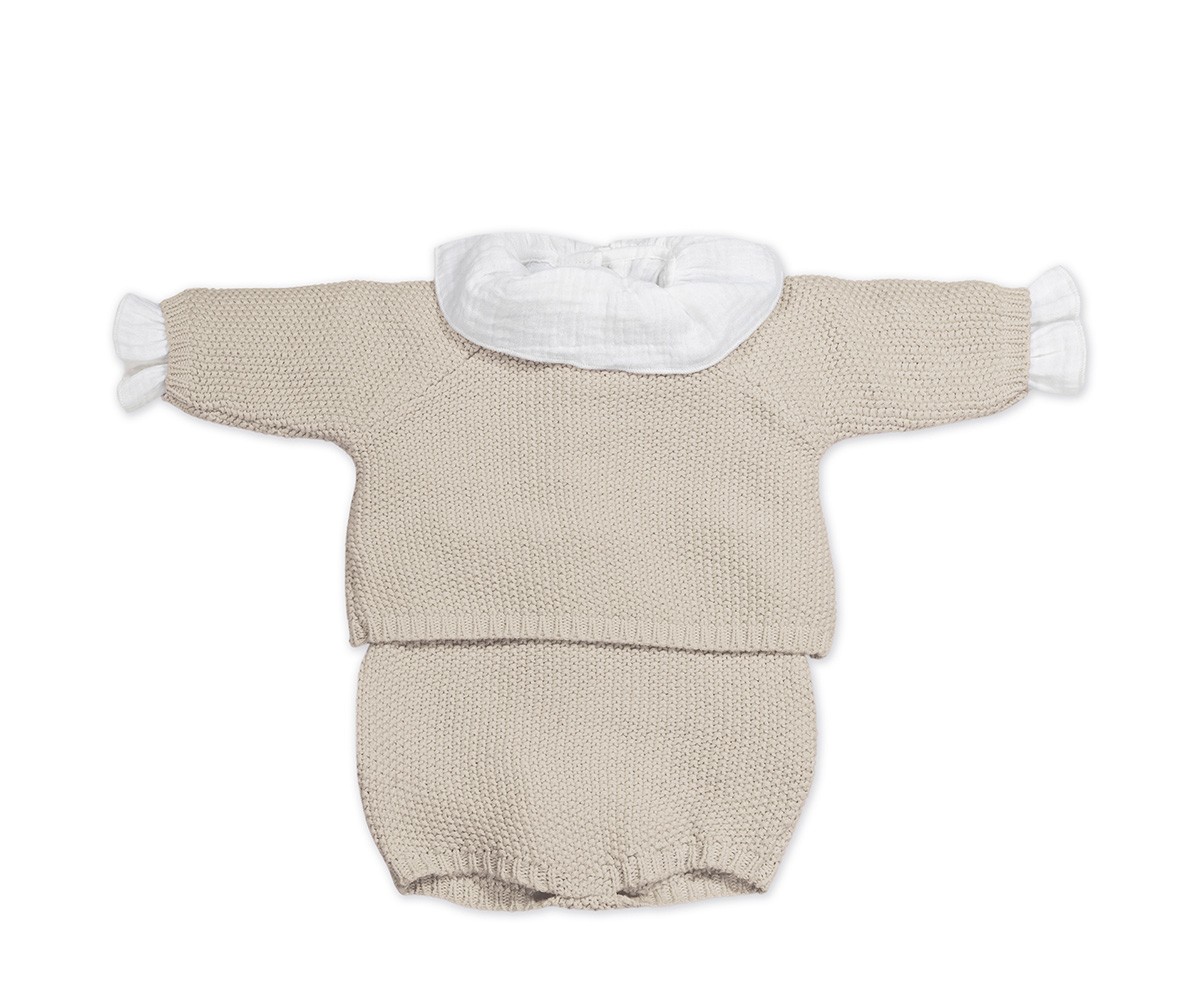 Tricot Jersey, Ranita y Body Bambula Beige