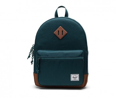 Mochila Herschel Heritage Kids Personalizable Dark Sea Saddle Brown