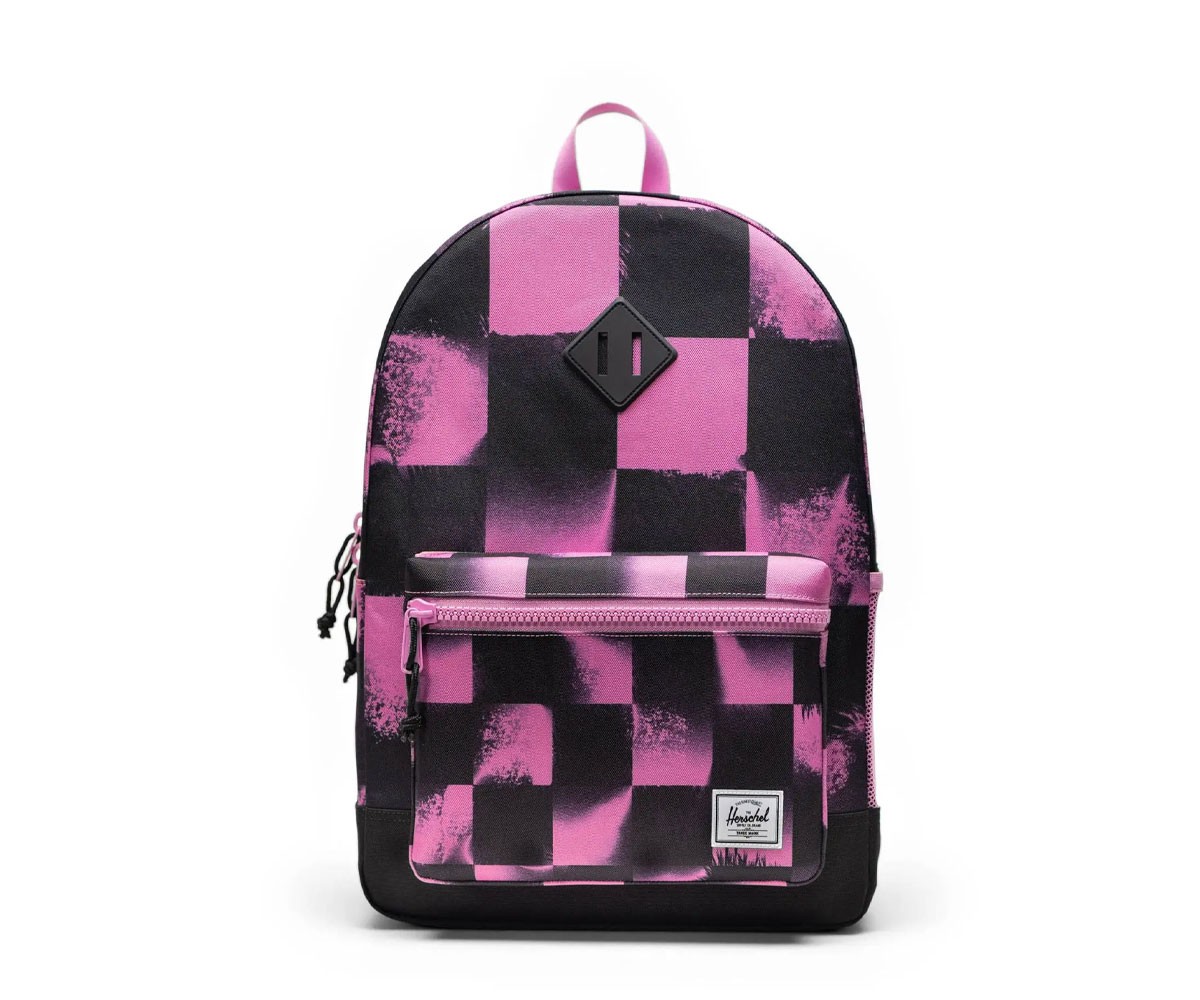 Mochila Herschel Heritage Youth Personalizable Stencil Checker Opera Mauve