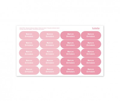 60 adesivos para objetos Solid Pink