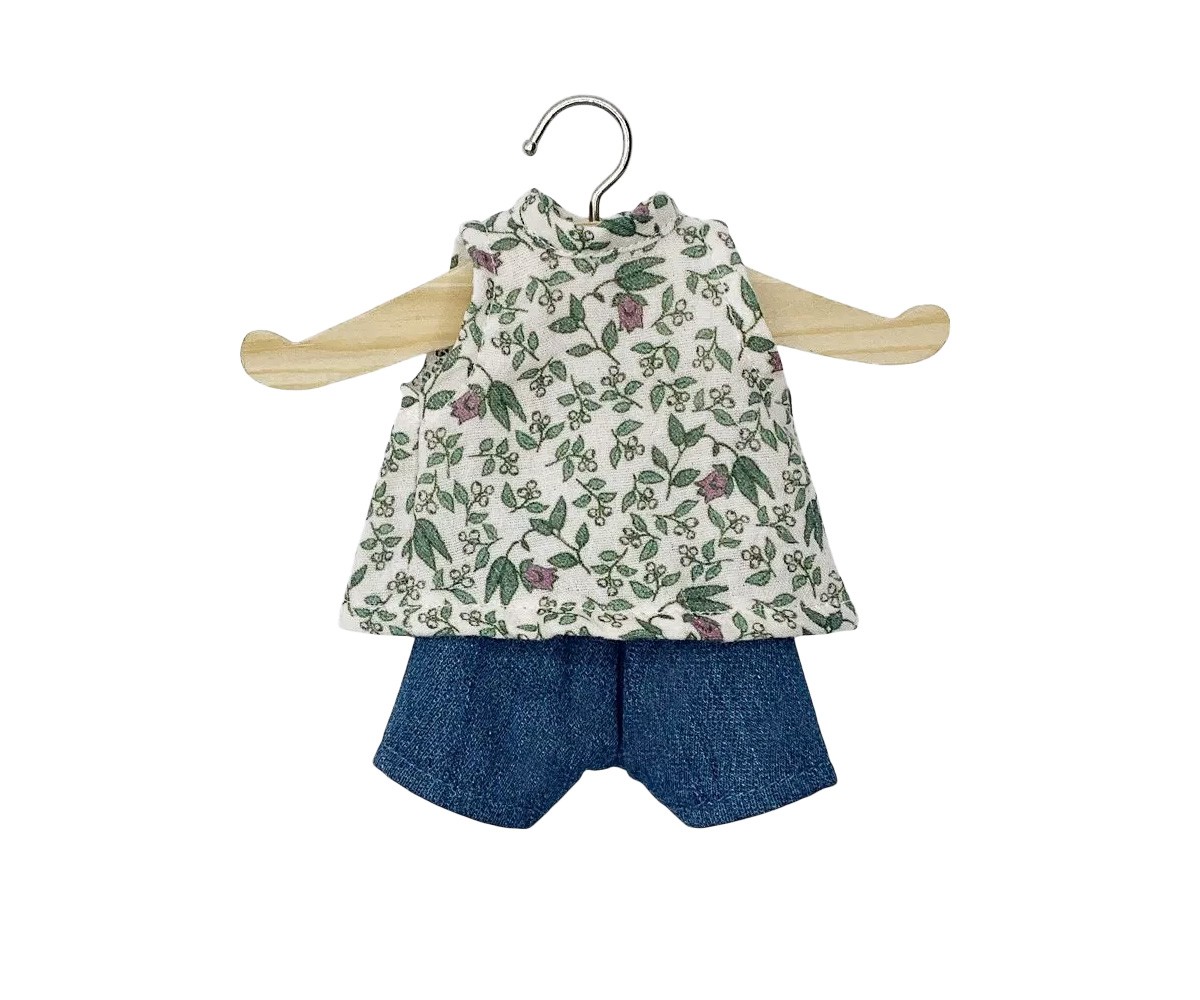 Conjunto de camisetas e shorts jeans Iva Amlie para bonecas Friends