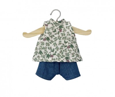 Conjunto para Muecas Amigas de Camiseta Iva Amlie y Shorts Vaqueros