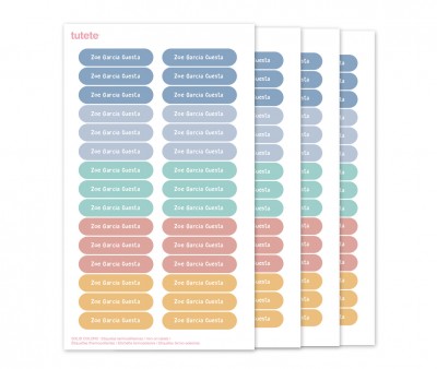 120 Etiquetas para Ropa Solid Colors