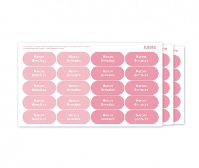 60 Pegatinas para Objetos Solid Pink
