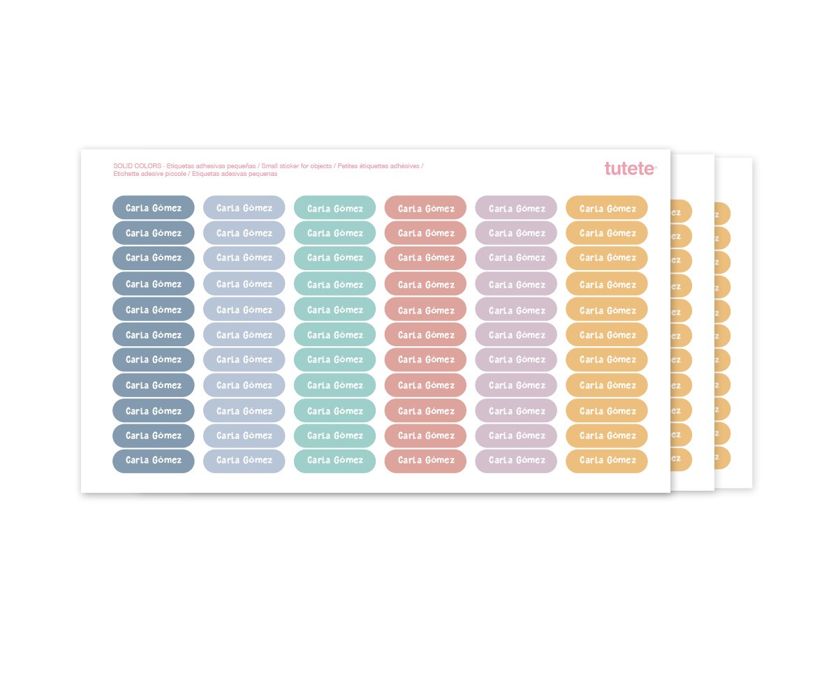198 Mini Etichette Adesive Solid Colors