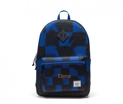 Mochila Herschel Heritage Youth Personalizable Stencil Checker Sodalite Blue