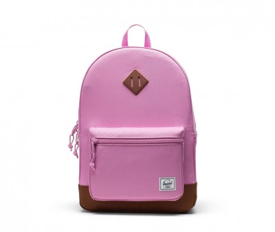 Mochila Herschel Heritage Youth personalizvel Opera Mauve Saddle Brown 