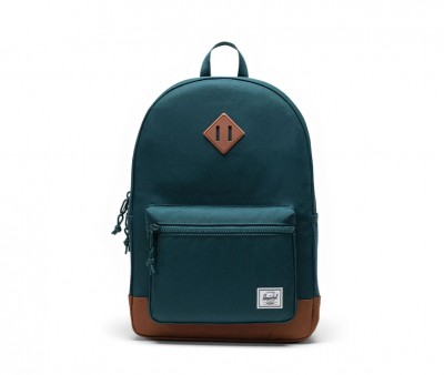 Mochila Herschel Heritage Youth personalizvel Dark Sea Saddle Brown 