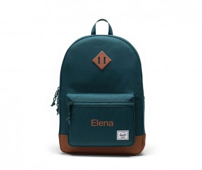 Mochila Herschel Heritage Youth Personalizable Dark Sea Saddle Brown