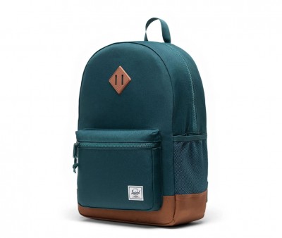 Mochila Herschel Heritage Youth Personalizable Dark Sea Saddle Brown