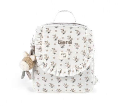 Mochila Infantil Botton Flores Personalizable