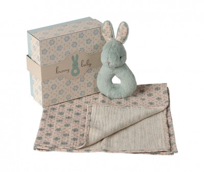 Set Regalo Neonato Sonaglio Rabbit Mint
