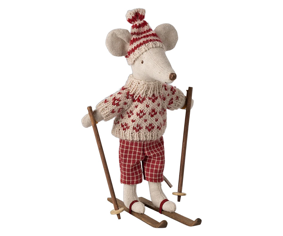 Ratn de Invierno con Set de Esqu Mam Ratn Rojo