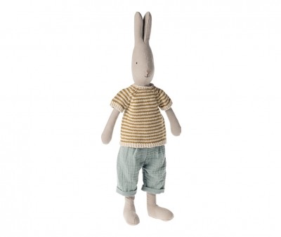 Coniglio Maileg Rabbit T3 con Pantaloni Corti e Maglia a Righe