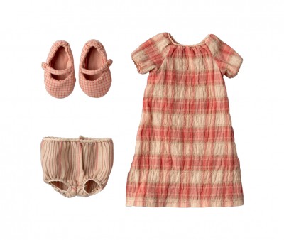 Coniglietta Maileg T3 Bunny Brown Vestito Classico Quadri