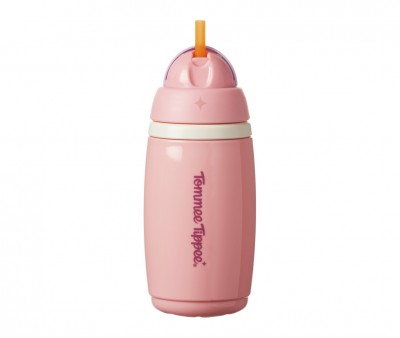 Botella Isotrmica Antigoteo con Pajita Rosa Pastel 266ml