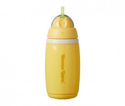 Botella Isotrmica Antigoteo con Pajita Amarillo/Azul Pastel 266ml