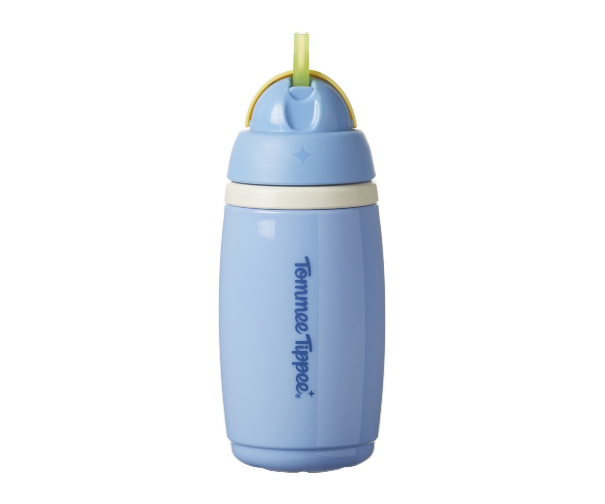 Botella Isotrmica Antigoteo con Pajita Azul Pastel 266ml