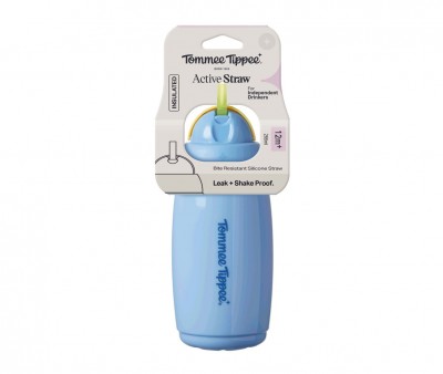 Botella Isotrmica Antigoteo con Pajita Azul Pastel 266ml