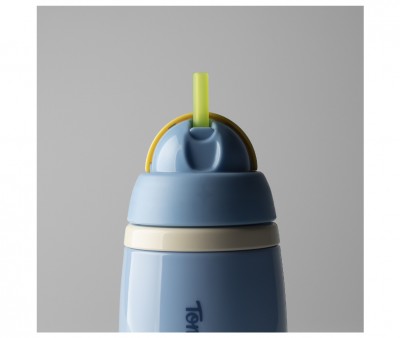 Botella Isotrmica Antigoteo con Pajita Azul Pastel 266ml