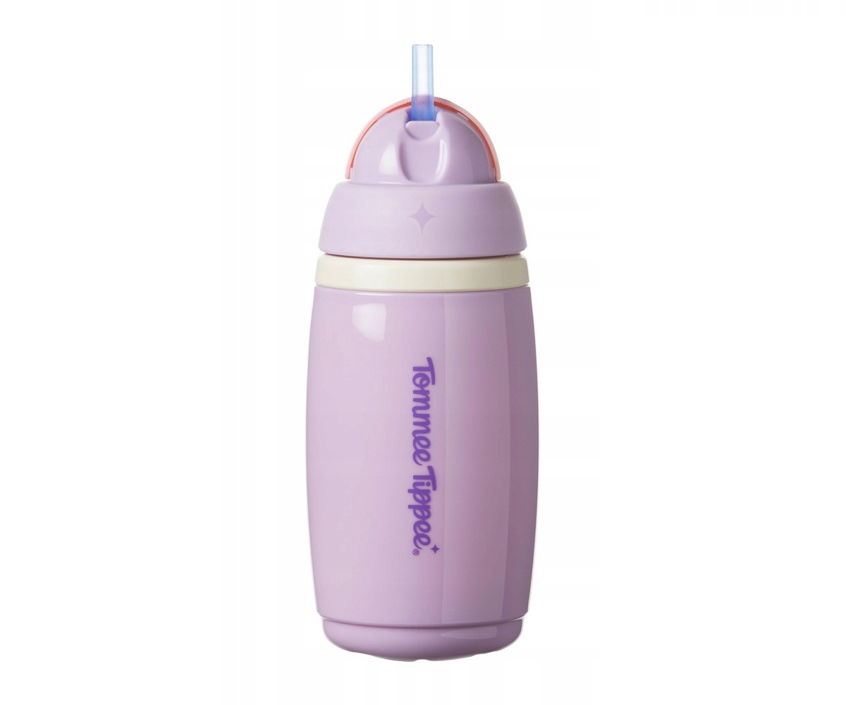 Botella Isotrmica Antigoteo con Pajita Morado/Rosa Pastel 266ml