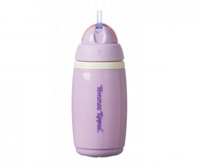 Botella Isotrmica Antigoteo con Pajita Morado/Rosa Pastel 266ml