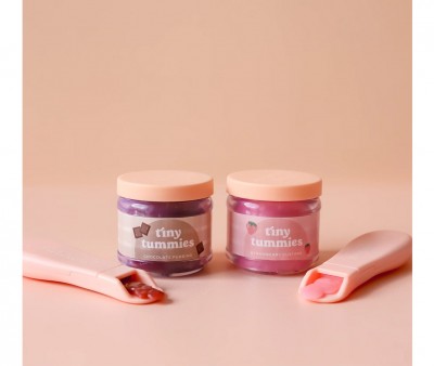 Set Pot et Cuillre Tiny Tummies Strawberry Custard
