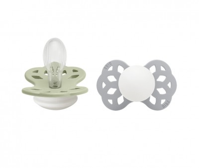 2 Chupetes BIBS Infinity Simtrica Sage Glow/Cloud Glow