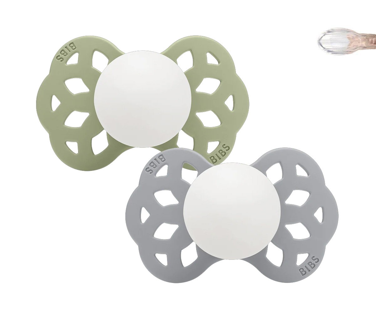 2 Chupetes BIBS Infinity Simtrica Sage Glow/Cloud Glow