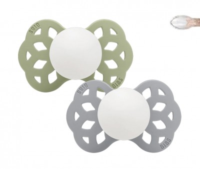 2 Chupetes BIBS Infinity Simtrica Sage Glow/Cloud Glow