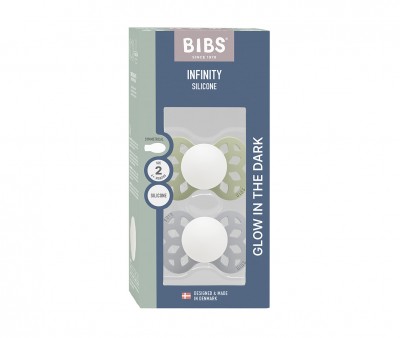 2 Chupetes BIBS Infinity Simtrica Sage Glow/Cloud Glow