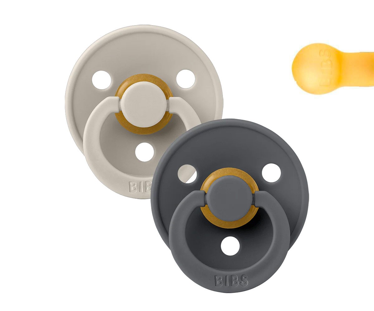 2 Chupetes BIBS Colour Round  Iron/Sand