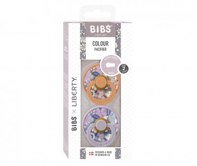 2 Chupetes BIBS Colour Round Liberty June Blossom Pumpkin Mix