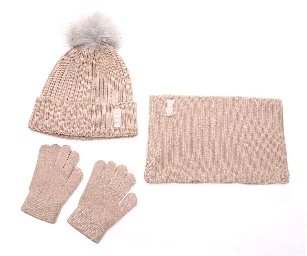 Conjunto de chapu, luvas de inverno + gola de pescoo Buff  Geometric Letters
