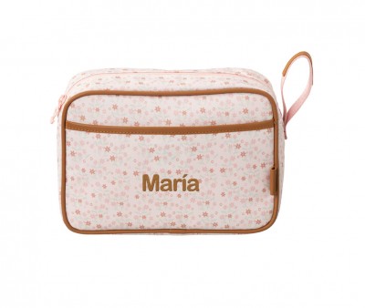 Neceser de Viaje Impermeable Flores Personalizable