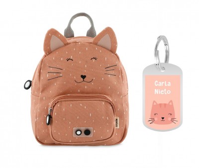 Mochila Trixie PEQUEA Mr. Cat con Llavero Personalizado