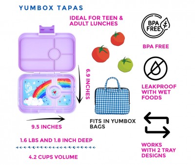 Yumbox Tapas Purple Rainbow 4 Spazi