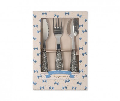 Pack talheres Sparkling Blue Glitter