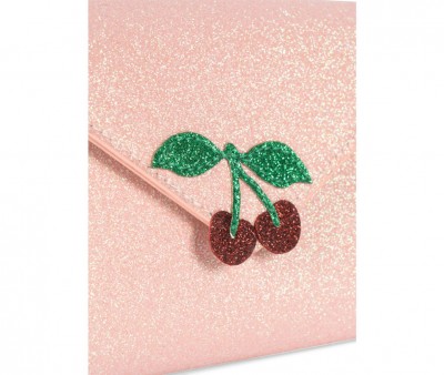 Bolsa Love Letter Glitter rosa