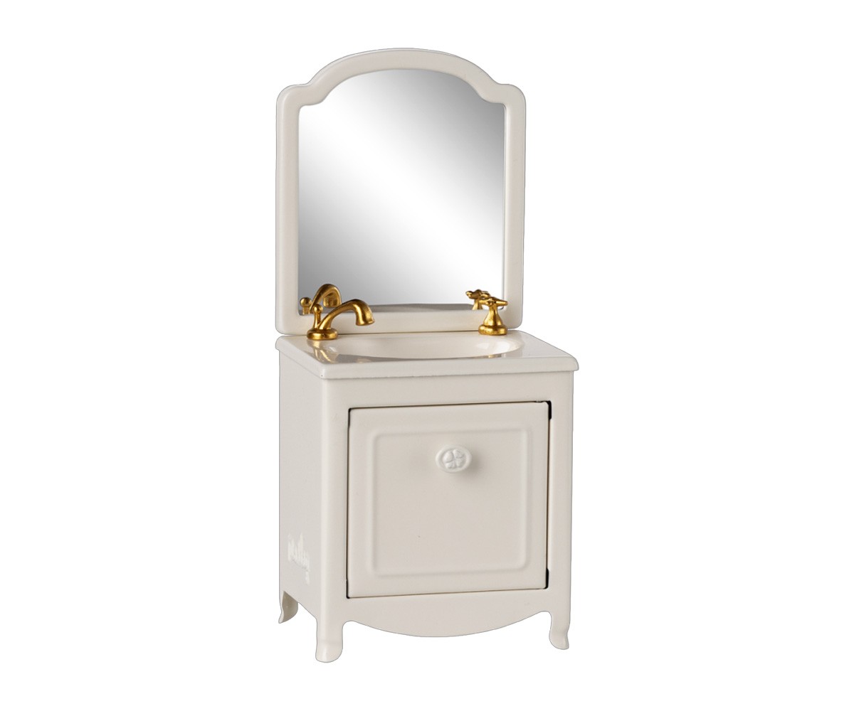 Lavabo Aparador con Espejo para Ratn Off White