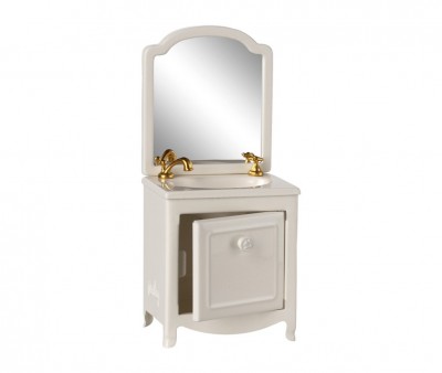Lavabo Aparador con Espejo para Ratn Off White