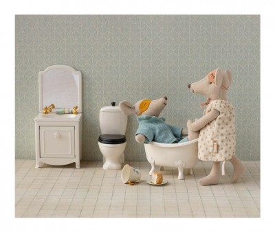 Lavabo Aparador con Espejo para Ratn Off White