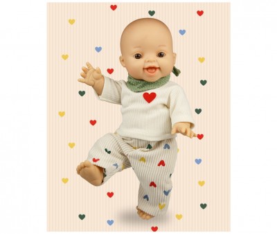 Set Pantaloni in Velluto Herz Konfetti con Maglia e Bandana per Bambole
