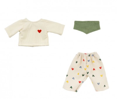 Set Pantaloni in Velluto Herz Konfetti con Maglia e Bandana per Bambole