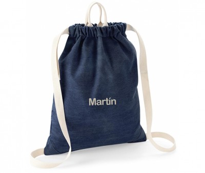 Sacca-Zaino Denim Blue Personalizzabile