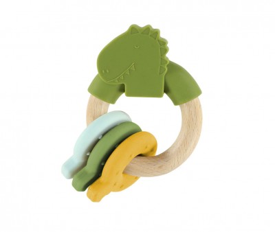 Anilla de Actividades de Silicona y Madera Mr. Dino