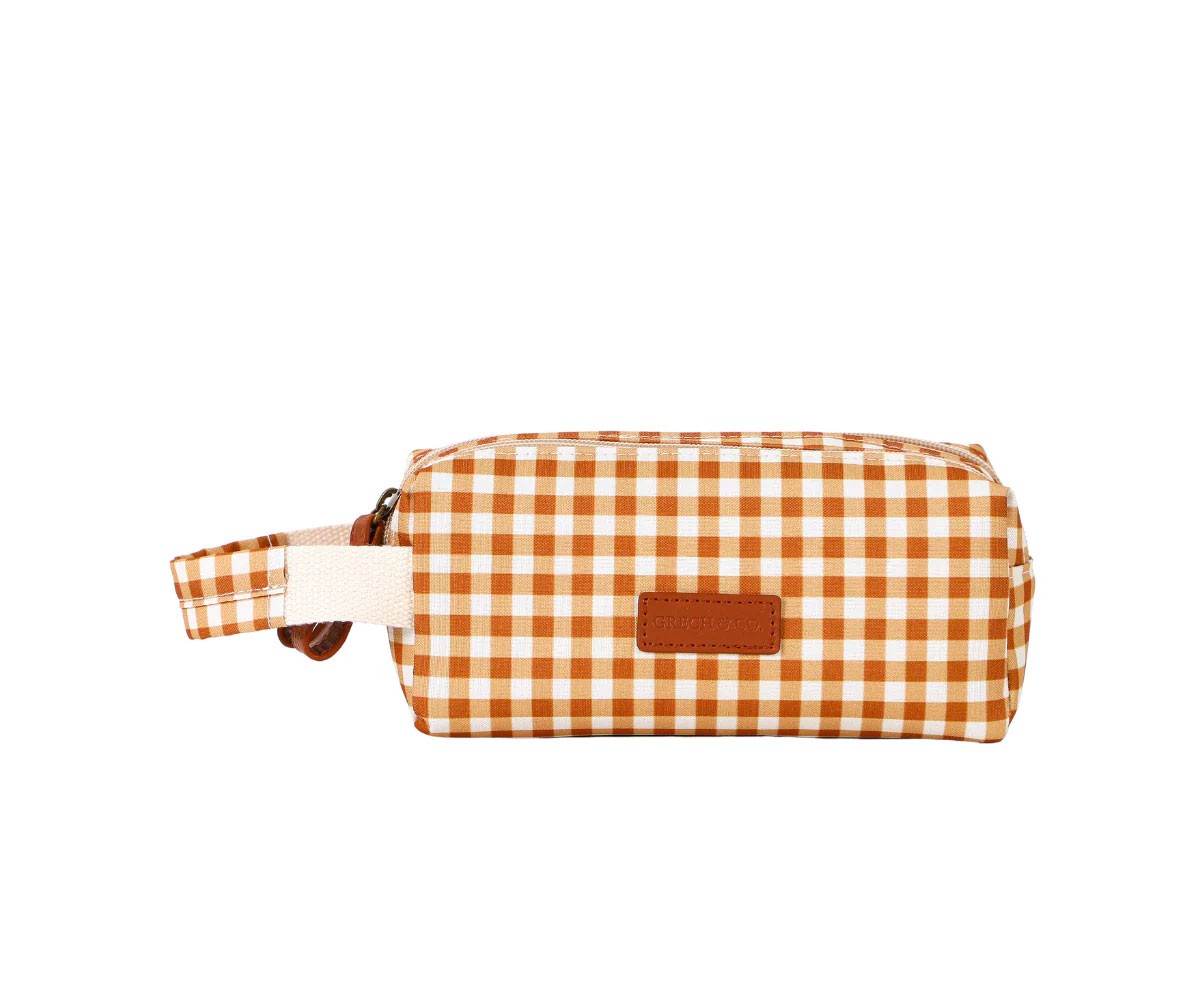 Astuccio Scuola 2 Scomparti Sienna Gingham Personalizzabile