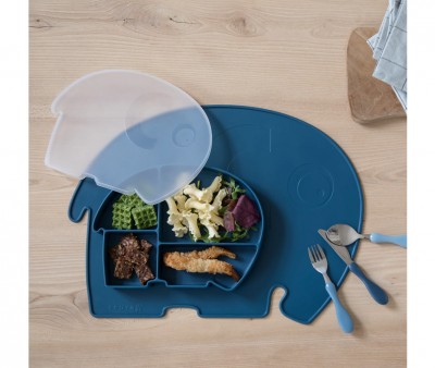 Plato de Silicona con Compartimentos y Tapa Fanto Nordic Blue